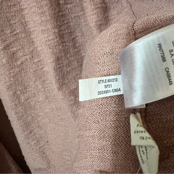 Madewell | Bradley Cardigan Sweater Open Front Textured Cotton Dusty Rose Size S - Picture 12 of 12